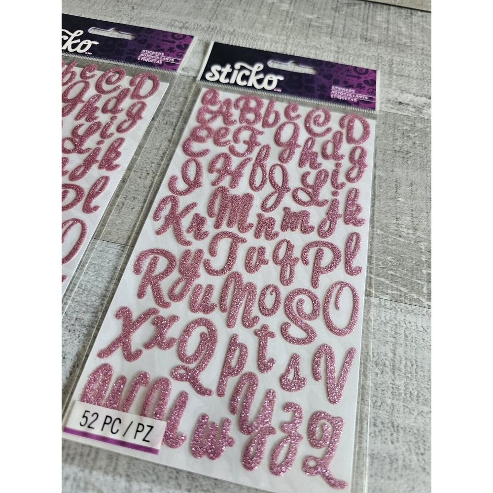 Sticker Lot - Alphabet Scrapbooking Stickers Letters Numbers Sticko Glitter #192 - Picture 6 of 7